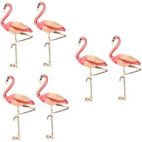 Lifekome 6 PCS Flamingo Pin Flamingo Brooch Creative Brooch Alloy Brooch Women's Brooch Gift Hawaii Pin