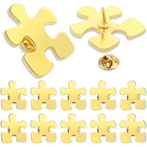 20/50/100/200Pcs Employee Appreciation Gifts Gold Puzzle Piece Pins Bulk Autism Awareness Pin Thank You Gifts Button Brooch Badge Pin