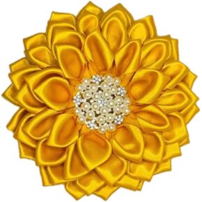 Gold 4.5" Sorority Paraphernalia Flower Brooch Pin for Women Greek, Sorority Inspired for D9 Events, Conferences, Luncheons