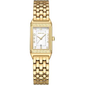 Bofan Vintage Gold Watches للنساء مع تاريخ السيارات ، والاتصال الهاتفي السهل القراءة ، مقاوم للماء ، وتشمل أداة ضبط سوار