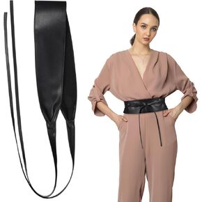LIFKOME Wide Pu Leather Waist Belt for Women Wrap Around Corset Belt for Dresses Costumes for Various Outfits