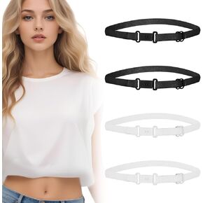 4pcs Adjustable Crop Tuck Band for Shirts,Shirt Tuck Band Women,Shirt Tuck Band Shirt Cropping Band for Jeans Pants Dresses Change The Style of Your Tops