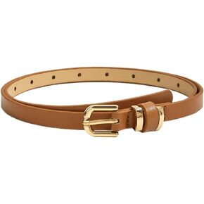 Pooyikoi Womens Skinny Belt Faux Leather Leopard Belt Belt Belt Belt Belts for Bans Pants Fashion Solid مع مشبك الذهب
