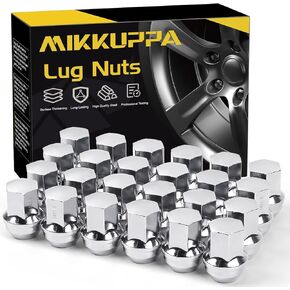 Mikkuppa 24pcs M14x1.5 Lug Nuts-استبدال لعام 2018-2022 Chevy Traverse ، 2011-2017 Dodge Durango ، 2014-2022 Chevy Silverado ، طوله 1.57 بوصة ، 7/8 بوصة 22 مم ، 14x1.5 Chrome Oem Factory Lug Nouss