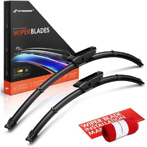 A-Premium Pack of 2 شفرات ماسحة من الزجاج الأمامي مع مؤشر وفضاءات التآكل-متوافقة مع Mercedes-Benz EQS 450 2023-2024 ، EQS 450+ 2022-2024 ، EQS 580 2022-2024-26 "و 21" ، Consenctor