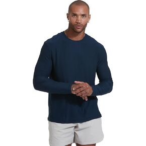 True Classic Active Long Sleeve Crew for Men, Premium Quick Dry Workout Shirts for Men, Pack of 1, Navy, M