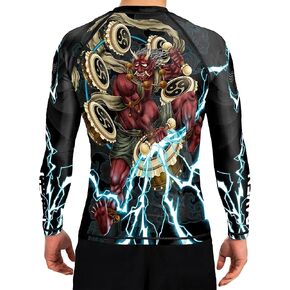 Raven Fightwear Men's The God of Thunder Raijin BJJ Rash Guard MMA Black
