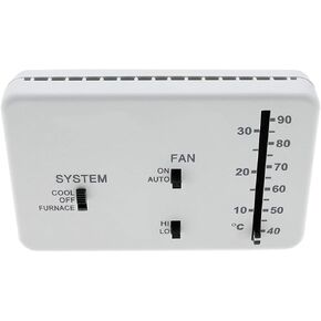 RV Thermostat, 12V DC Camper Analog Thermostat for Cool Only/Furnace, 3106995.032 Precise Temperature Controller Replacement for Caravan Heating and Cooling System, Auto Accessories