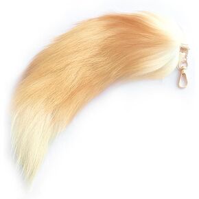 Gold Fox Tail Fur -keychain therian cosplay soft faux fure fur -tails toy Kids Gift أعياد عيد الميلاد حفلة عيد الميلاد أفضل ألعاب القطط للقطط الداخلية للسكان الشران