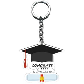 Unique Keychain for Men Women - Congrats & You Nailed It - Unique Acrylic Keychain Graduation Gifts for Women Men