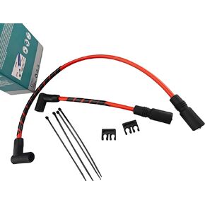 High Performance Low Resistance Racing Spark Plug Wires Compatible with Harley Davidson Buell Big Twin FXD Dyna Softail 1999-2017 Red