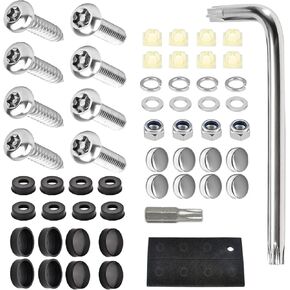 License Plate Screws, Anti Theft License Plate Screws for Front Rear Car Tag Mount, Stainless Steel Rustproof Security Bolts Kits, Suitable for Most Cars