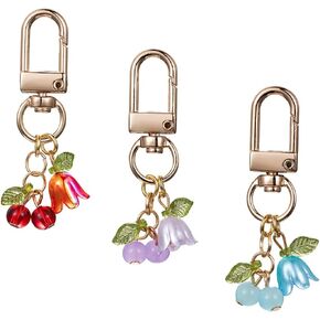سلسلة مفاتيح Cherry Big Cherry 3pcs مجموعة سلسلة مفاتيح صغيرة للنساء
