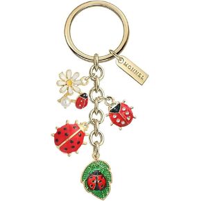 Women's Zinc Alloy Metal Little ladybugs Leaf and Daisy Charms Key Ring Keychain Z679