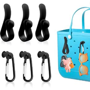 Oudizz 6pcs حامل المفتاح لحقيبة Bogg ، إدراج ملحقات الخطافات لحقيبة الشاطئ ، وسحر مفاتيح Carabiner لجميع أكياس Bogg الحجم