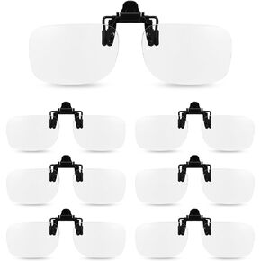 DIVINA VITAE 6 Pairs Clip on Reading Glasses, Flip up Magnifying Glasses 1.5X Blue Light Blocking Glasses Magnifiers Lenses Readers for Old Women Men(Transparent)