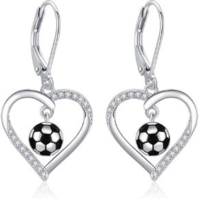 Softball/Basketball/Soccer/Baseball/Volleyball Earrings Sterling Silver Sport Earrings Sport Game Jewelry for Women Player Fan