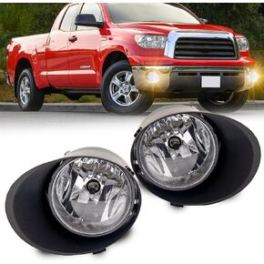 Fog Lights Assembly Compatible With Toyota Tundra 2007-2013 Toyota Sequoia 2008-2011 Included Switch And Wiring Kit OEM Part Number:81210-AA030(L);81210-AA030(R)(Clear Lens)