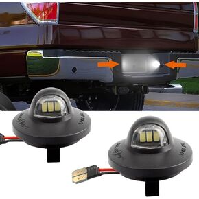 2 PCS LED LED Plate Lights Assemberbly متوافق مع F150 F250 F350 F450 F550 ، بديل أبيض مصد خلفي ، مجموعة مقبس مصابيح العلامات لفورد بيكوب (أسود #3 LED)