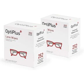 OptiPlus Eyeglass Lens Wipes l Pre-Moistened l Cleaning Wipes for Glasses, Computer & Laptops Screens, Smart Phones, Optical Lens, Goggles, and Watch Screen l Quick-Dry & Scratch-Free | 504 Count