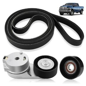 D-Lumina Serpentine Belt Component Kit for 2009-2018 Dodge Ram 1500 2500 3500, Replace K060795HD 6PK2020 38018 4593817AB 4861528AC 4861660AA 38323 06A903315E 06A903315D