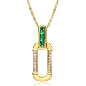 DAYBYDAY Paper Clip Necklace 925 Sterling Silver/Gold Plated Moissannite Paperclip Safty Pin Necklace for Women