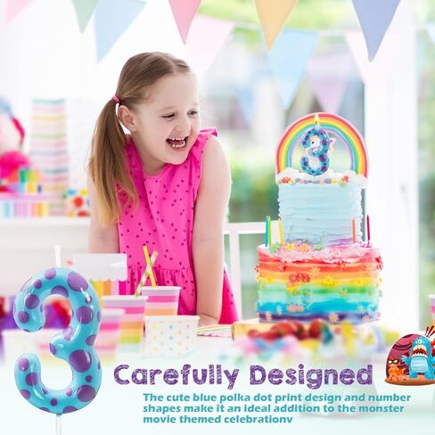 Mtlee 1 PCS Monster Birthday Candles Cake Cake Chedles Little Monster Cake Topper for Cartoon Monster Decortations Decorations Baby Shower Party Supplies (رقم 3) in Kuwait