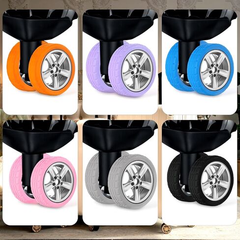 Boxob 16PCS أغطية أمتعة أمتعة ، واقي عجلة الأمتعة المحمولة يغطي أمتعة السيليكون الملونة يغطي عجلة الدوار إكسسوارات أمتعة أمتعة لمعظم 8 أمتعة (زرقاء) in Saudi Arabia
