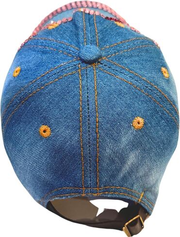 Popfizzy Bedazzled Hat for Women, Rhinestone Denim Hat, Fun Adult Bling Hats, Birthday Gifts for Women, Adjustable, One Size in Saudi Arabia