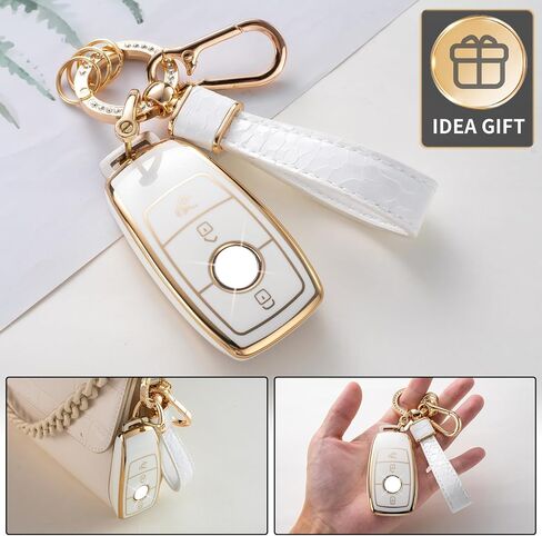 لغطاء Toyota Key Fob مع سلسلة مفاتيح Toyota ، Car Key Fob Case متوافق مع Toyota 2018-2022 Camry Rav4 Highlander Avalon C-HR Prius Corolla GT86 Smart Key Protector حامل in Kuwait