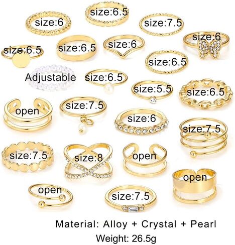 Gold Knuckle Rings for Women Trendy, Vintage Stackable Rings 14k Gold Plated Rings Sets Dainty Joint Finger Midi Ring Cute Rings Pack Festival Jewelry Gift in Kuwait