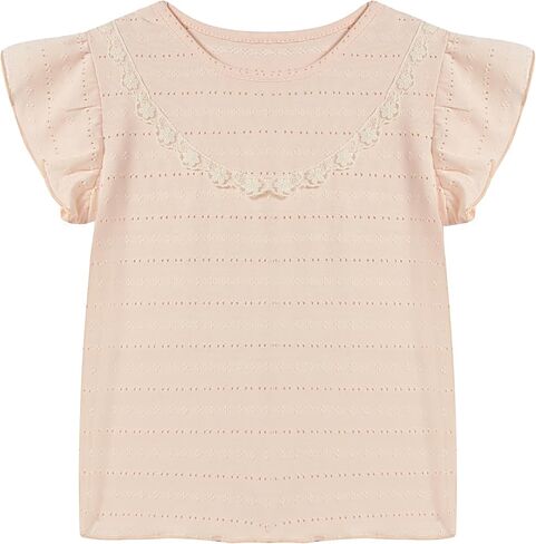 Mud Kingdom Girls T-Shirts Short Sleeve Lace Trim Crewneck T-Shirt Summer in Saudi Arabia