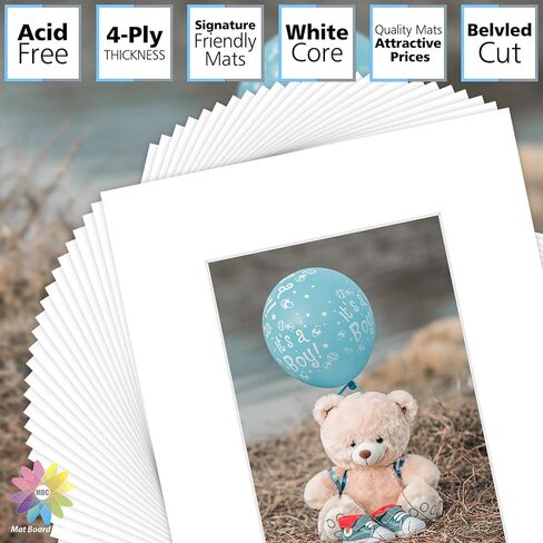 Mat Board Center 10 Pack 11x14 Mat+Backings+Bags for 8x10 Photo Mix Color | Assorted Colors, Acid Free, White Core, Kit Mat,for pictures, Photos,Prints & Art Framing in Saudi Arabia