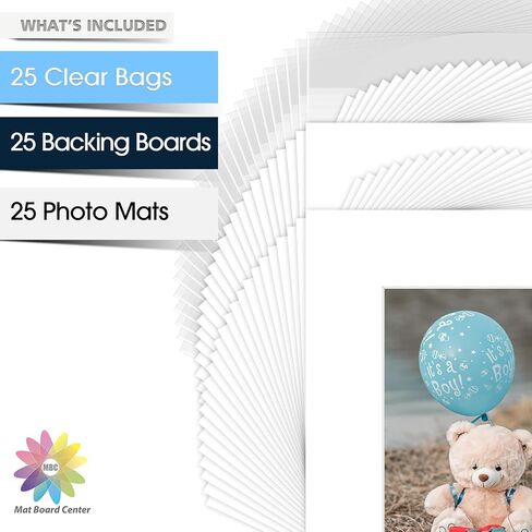 Mat Board Center 10 Pack 11x14 Mat+Backings+Bags for 8x10 Photo Mix Color | Assorted Colors, Acid Free, White Core, Kit Mat,for pictures, Photos,Prints & Art Framing in Saudi Arabia