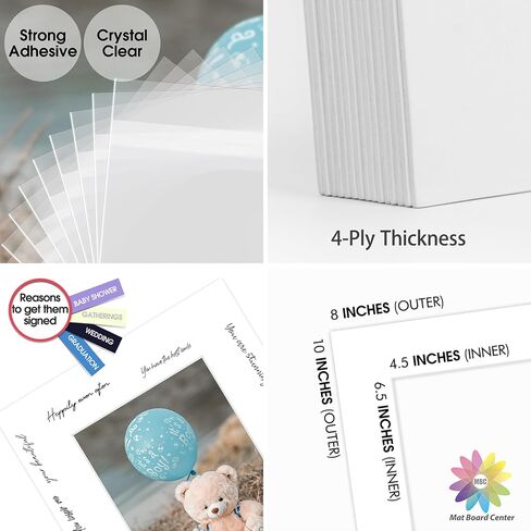 Mat Board Center 10 Pack 11x14 Mat+Backings+Bags for 8x10 Photo Mix Color | Assorted Colors, Acid Free, White Core, Kit Mat,for pictures, Photos,Prints & Art Framing in Saudi Arabia