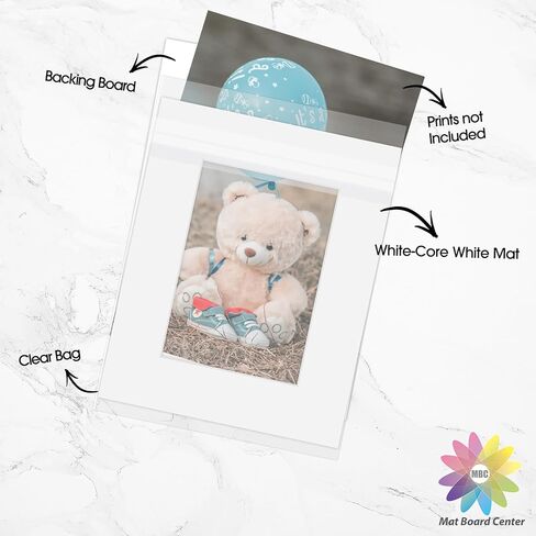 Mat Board Center 10 Pack 11x14 Mat+Backings+Bags for 8x10 Photo Mix Color | Assorted Colors, Acid Free, White Core, Kit Mat,for pictures, Photos,Prints & Art Framing in Saudi Arabia