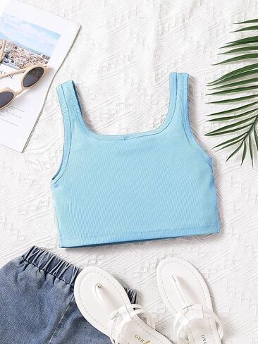 SOLY HUX Girl's Summer Sleeveless Cute Crop Tank Tops Fashion in Saudi Arabia