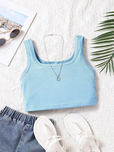 SOLY HUX Girl's Summer Sleeveless Cute Crop Tank Tops Fashion in Saudi Arabia