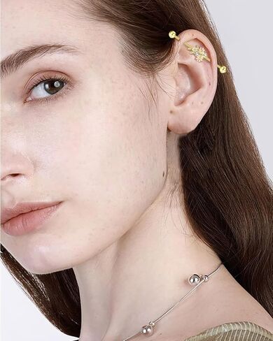 14G Enamel Daisy Flower Industrial Barbell Earring for Women Men 316L Surgical Stainless Steel Cubic Zirconia Crystal Flowers Screw Ball Cartilage Helix Stud Earrings Dainty Body Piercing Jewelry Gifts Long Bar 38mm in Saudi Arabia