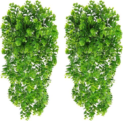 2pcs نباتات معلقة وهمية 3.6 قدم وهمية الأوكالبتوس كرمة ، مصنع معلق مزيف لحفل الزفاف غرفة البيت الفناء ديكور داخلي في الهواء الطلق (لا سلال) in Saudi Arabia