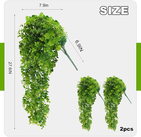 2pcs نباتات معلقة وهمية 3.6 قدم وهمية الأوكالبتوس كرمة ، مصنع معلق مزيف لحفل الزفاف غرفة البيت الفناء ديكور داخلي في الهواء الطلق (لا سلال) in Saudi Arabia