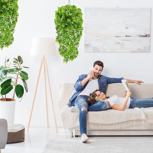 2pcs نباتات معلقة وهمية 3.6 قدم وهمية الأوكالبتوس كرمة ، مصنع معلق مزيف لحفل الزفاف غرفة البيت الفناء ديكور داخلي في الهواء الطلق (لا سلال) in Saudi Arabia