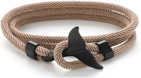 Nautical Braided Whale tail Rope Bracelets Set - 2 Pcs Adjustable Braided Cord Bracelet Handmade String Bracelet with Metal Knot Men Women Braided Bracelets Gifts in Saudi Arabia