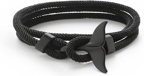 Nautical Braided Whale tail Rope Bracelets Set - 2 Pcs Adjustable Braided Cord Bracelet Handmade String Bracelet with Metal Knot Men Women Braided Bracelets Gifts in Saudi Arabia