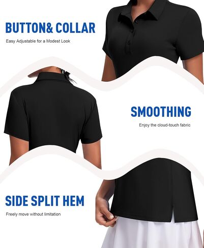 JoyGirl Womens Golf Shirt Polo Shirts Short Sleeve Collared Tops UPF 50+ Button Down Tennis Shirts in Saudi Arabia