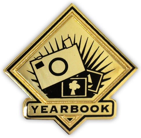 PinMart Black and Gold Yearbook Student School Teacher Lapel Pin in Saudi Arabia
