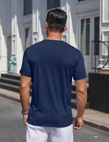 COOFANDY Men's Henley Shirts Short Sleeve Collarless Button T-Shirt Fashion Casual Basic Tee Tops in Saudi Arabia