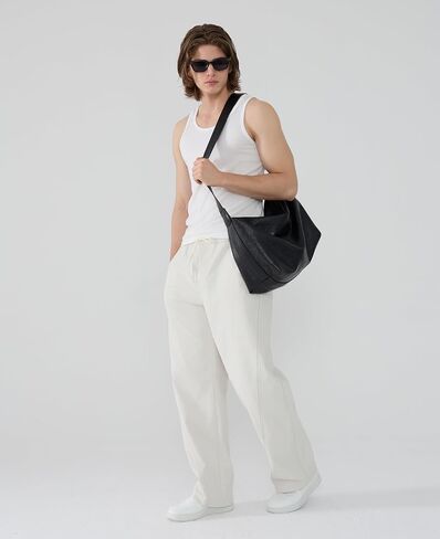 Susclude Mens Baggy Pants Wide Leg Summer Casual Pants Y2k Lightweight Elastic Waist Drawstring 2025 Trendy Pants in Saudi Arabia