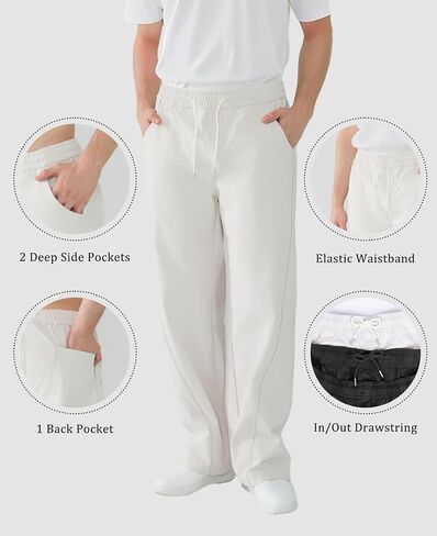 Susclude Mens Baggy Pants Wide Leg Summer Casual Pants Y2k Lightweight Elastic Waist Drawstring 2025 Trendy Pants in Saudi Arabia