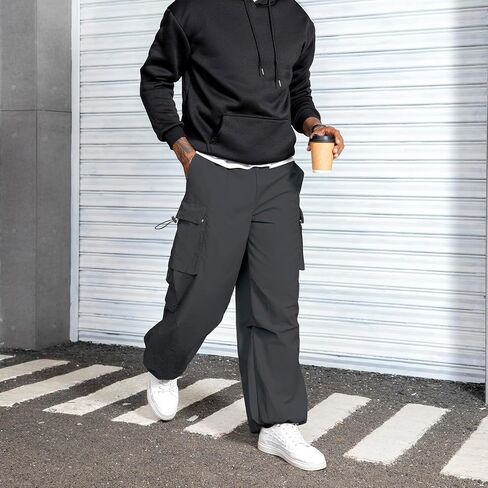 Zando Men's Cargo Pants Baggy Joggers Cargo Pant Oversized Trendy Casual Parachute Pants Mens Waterproof Hiking Pants in Saudi Arabia